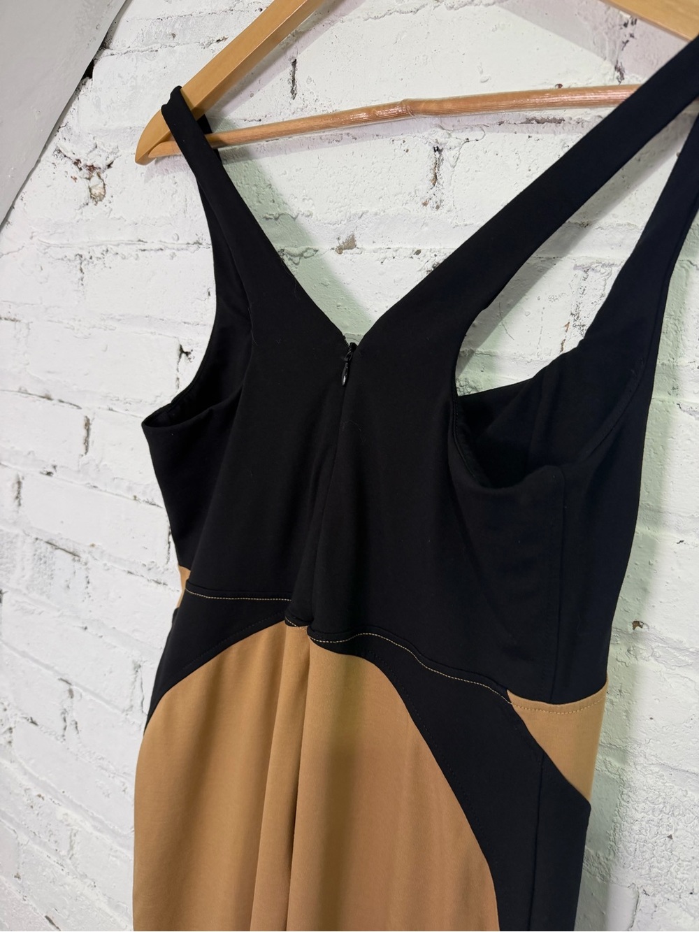 By Anthropologie Sleeveless Square-Neck Colorblock Slim Midi Dress Size Medium - Picture 8 of 10